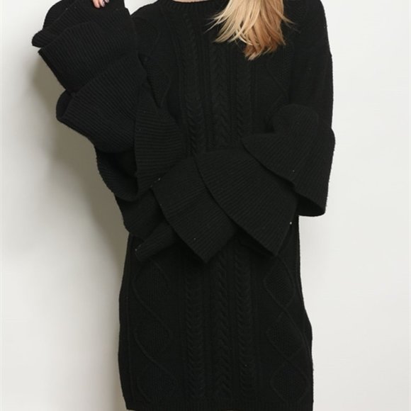 Black Sweater Dress - Picture 2 of 4